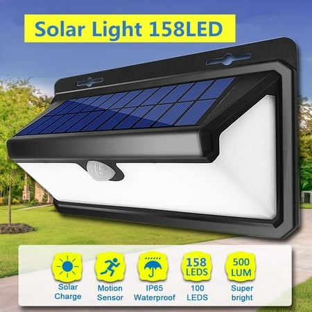 Super Bright Led Solar Garden Lights Outdoor Solar Power Wall Lights with PIR Motion Sensor,Waterproof 158 LED Super Bright Garden Security Light Wall Lamp for Driveway Patio Garden Path Fence Outdoor ()