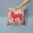 thumbnail image 2 of Chihuahua Shabby Chic Pink Roses Fabric Decorative Pillow, 2 of 4