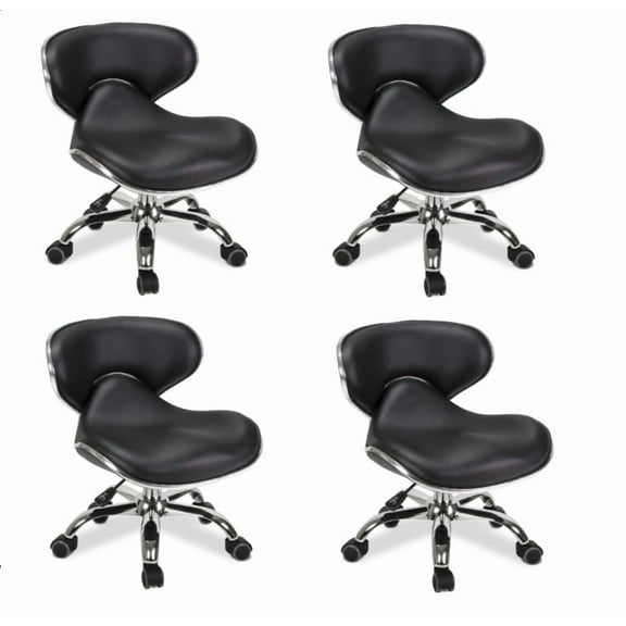 MAYAKOBA SET OF 4 Nail Salon Pedicure Stool UMI BLACK Pedicure Chair Short Adjustable Comfort Pneumatic Pump Salon Furniture & Equipment