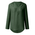 thumbnail image 4 of Womens Summer Plus Size Adjustable Sleeves Button Loose Shirt Chiffon Zipper Tops for Women, 4 of 8