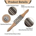 thumbnail image 3 of Buffing Wheel Rake Cleaning Tool for Polishing Wheel Compound with Beech Wood Handle & 4 Rows of Metal Teeth Rake, 3 of 5