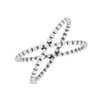 thumbnail image 3 of Beaded Criss-Cross X Style New Design Oxidized Band Solid 925 Sterling Silver Size 10, 3 of 5