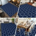 thumbnail image 6 of 6x9Ft Area Rugs Navy Blue Non-Skid Rubber Backing Large Rectangle Rugs - Living Room Bedroom Home Office, Geometric Leaf Diamond Plaid Abstract Check Indoor Floor Mat Carpets Washable Rug, 6 of 9