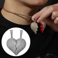 thumbnail image 3 of Collar a juego, regalo de medio corazón magnético, colgante sencillo para parejas, cadera 54x41mm, 3 of 8