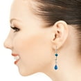 thumbnail image 3 of Galaxy Gold 3.97 Carat 14k Solid White Gold Chandelier Earrings Natural Diamond Blue Topaz, 3 of 3
