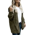 thumbnail image 4 of Avamo Women Open Front Sherpa Cardigan Coat Long Sleeve Fleece Fuzzy Oversized Warm Hoodie Long Cardigan Sweater with Pocket Plus Size S-5XL, 4 of 6