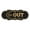 Black Gold, variant on Signs ByLITA Designer Out Sign (Ivory/Dark Brown) - Small