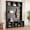 Black, variant on Farmhouse 4-in-1 Hall Tree with 6 Hooks, Walnut Entryway Bench with Shelves, Wooden Style Rustic Shoe Organizer with 16 Open Compartments for Mudroom, Living Room