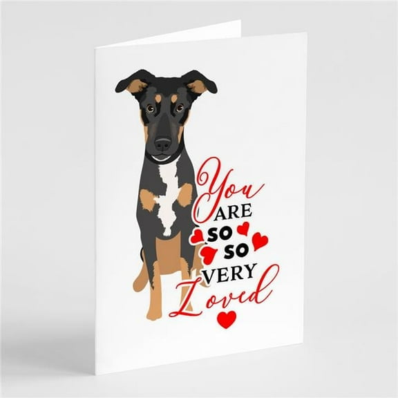 Rottweiler Black and Tan #6 so Loved Greeting Cards and Envelopes Pack of 8 7 in x 5 in