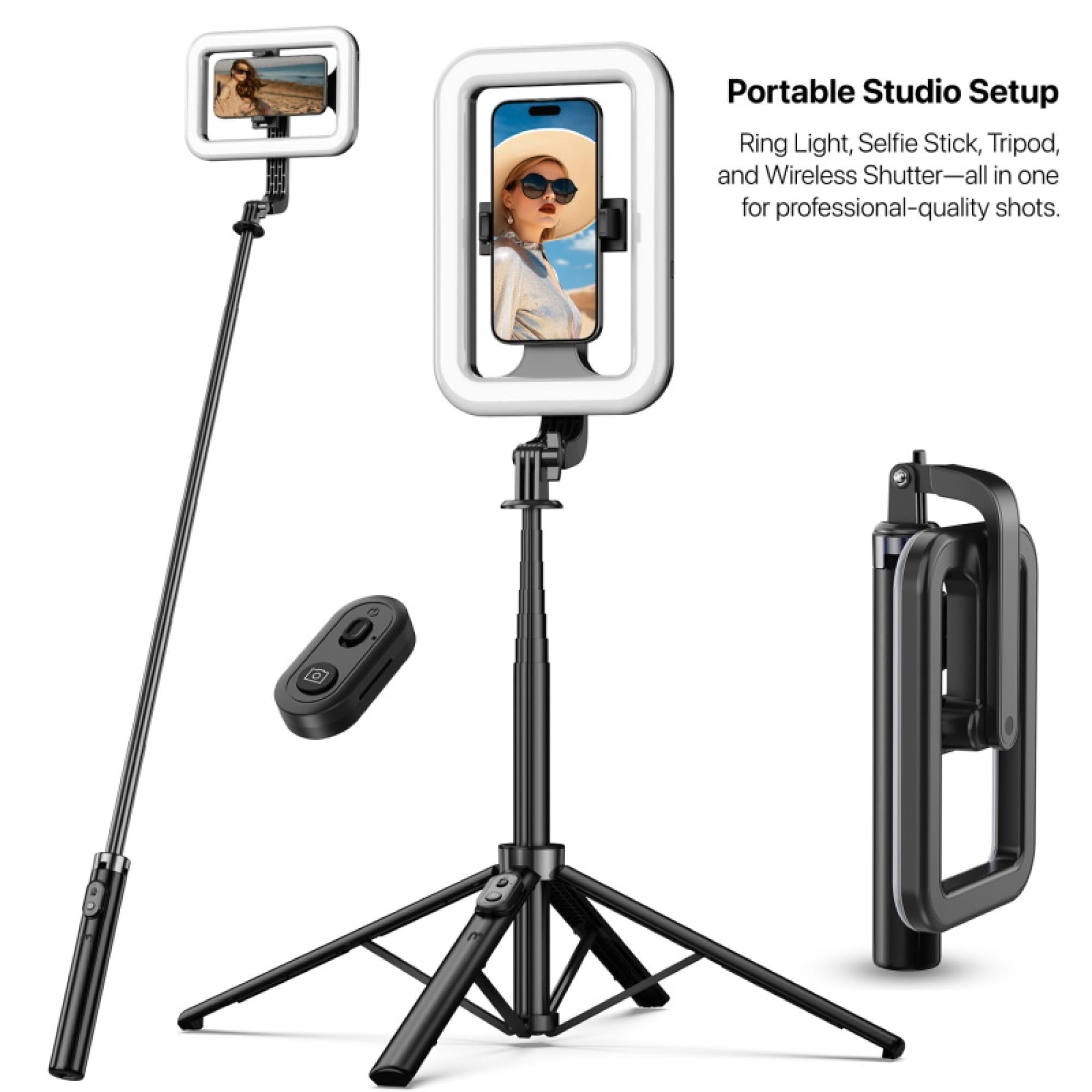 Adjustable Aluminum Alloy Selfie Ring Light Tripod Stand with 9" – Adjustable Aluminum Alloy, Ideal for Content Creators, Professionals & Gifts