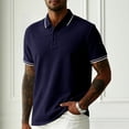 thumbnail image 2 of JULMCOMO Polo Shirts for Men Contrast Trim Collared Short Sleeve Summer Golf Shirts Slim Fit Comfy Soft Business Casual Men Clothing Navy 4XL, 2 of 5