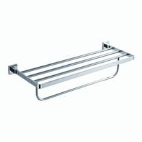 KRAUS Bathroom Accessories - Bath Towel Rack with Towel Bar in Chrome