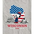 thumbnail image 3 of Peanuts - Wisconsin American Flag Snoopy - Toddler And Youth Short Sleeve Graphic T-Shirt, 3 of 6