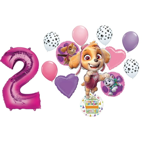 Paw Girl Pups on Patrol Skye 2nd Birthday Party Supplies Balloon Bouquet Decorations