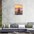 thumbnail image 6 of Zen Stone Wall Decor Sunset Pictures Wall Art Life Spiritual Canvas Print Zen Meditation Painting Framed Home Artwork for Office Bathroom Yoga Room 12"x16", 6 of 6