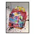thumbnail image 3 of Lienzo con grafiti de perro y globo moderno, impresión artística, estilo pop nórdico, decoración de pared para sala de estar, póster estético, 3 of 5