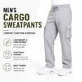 thumbnail image 3 of 3-Pack Men's Modern Fit Fleece Lined Jogger Sweatpants With Velcro Cargo Pockets (S-5XL), 3 of 6