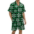 thumbnail image 4 of JIANJIA Mens Pajama Sets Christmas Print Silk Satin Lapel Short Sleeve Button Up Tops With Shorts Two Piece Underwear Homewear, 4 of 4