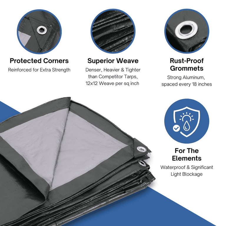 【新品】TARPtoTARP Kozara12 5TH ver 12 x 22 Ft. Heavy-Duty Protection/Coverage Tarp, 8-mil