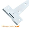 thumbnail image 3 of 4Pack T-Strap Door Hinges, 9" Wrought Tee Shed Gate Hinges Iron (White Zinc), 3 of 6