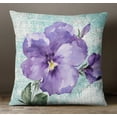 thumbnail image 3 of S4Sassy Home Decor Floral Print Purple Square Cushion Cover Pillow Case Throw -14 x 14 Inches, 3 of 4