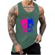 thumbnail image 1 of Camisetas de Tanque de los Hombres Tanque de los Hombres Incolor Gradiente de Impresión Cuello Redondo Correa Delgada Fuga Atrás Regular Casual Deportes Blusas de Tanque, 1 of 5