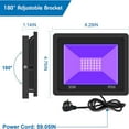 thumbnail image 4 of Two Pieces 30W LED UV Spotlight 395 nm UV Floodlight,Waterproof IP66 UV Spotlight Ultraviolet Light Effect with On/Off Switch for Party,DJ, 4 of 6