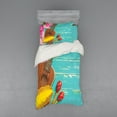 thumbnail image 2 of Ambesonne Music Bedding Set 4 Pcs, Hawaiian Summer Ukulele, Queen, Yellow Brown Aqua, 2 of 3