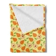 thumbnail image 2 of Pear Soft Flannel Fleece Blanket, Fresh Fruits Summer Themed Tasteful Cook Desert Organic Food Repeating Pattern, Cozy Plush for Indoor and Outdoor Use, 50" x 70", Apricot Lime Green, by Ambesonne, 2 of 5