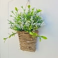 thumbnail image 6 of YOHAVEN White Berry Flower Wreath, Spring Summer Door Hanging Basket Home Decoration for Wall Fireplace Wedding Outdoor Seasonal Decor, 6 of 9