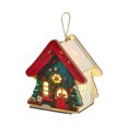 thumbnail image 3 of PuSpu Christmas Cabin Ornament 3D LED Wooden Pendant 9x7.5x6 cm Multicolor 1Pcs Hanging Home Tree Fireplace Window Holiday Ambiance Decor Light, 3 of 6