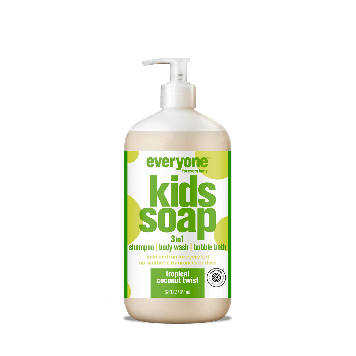 (2 pack) Everyone 3-in-1 Soap for Kids Tropical Coconut Twist 32 oz