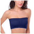 thumbnail image 2 of IDALL Wireless Bras for Women Strapless Bra Wireless Bras for Women Wire Strapless Bralette Soft Bra Bandeau Bra Tube Tops for Women with Built in Bra Blue L, 2 of 5