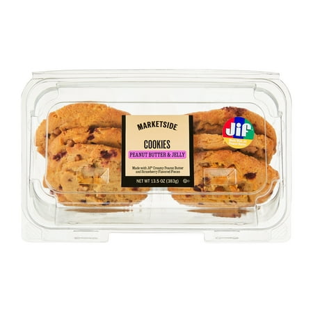 Marketside Peanut Butter & Jelly Baked Cookies made with Jif Peanut Butter, 13.5 oz, 6 Count