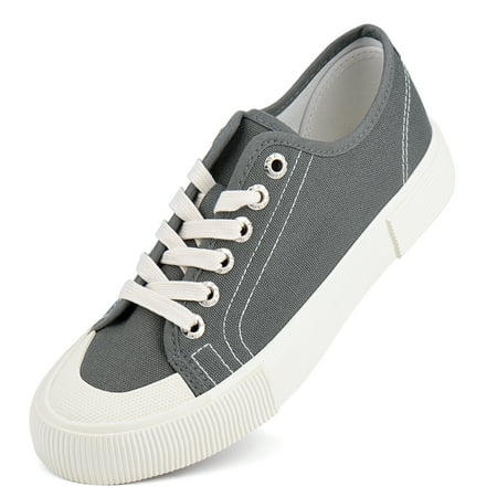 

JENN ARDOR Women s Canvas Fashion Sneakers Comfortable Low Top Lace Up Comfortable Casual Shoes Walking Flats