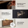 thumbnail image 4 of 3-door Wooden Storage Sideboard with Adjustable Shelf Curved Door Handle for Living Room Walnut, 4 of 11
