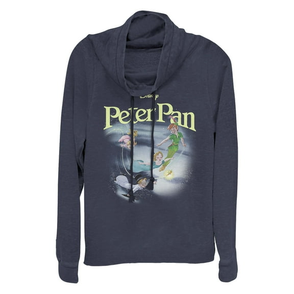 Junior's Peter Pan Peter Classic Scene  Cowl Neck Sweatshirt