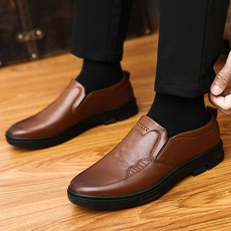 

LYCAQL Men Shoes Classic Business Leather Shoes Fashion Retro Casual Solid Color Set Leather Shoes Sneaker Boot Men (Brown 9)