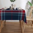 thumbnail image 4 of Red And Blue Tartan Plaid Scottish Rectangular Tablecloth 60"x86" with Lace Edge, Washable Durable Table Cover for Dining, Indoor Outdoor Home Restaurant Decor, 4 of 5