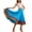Sky Blue, variant on Umfun Women's Colorful Striped Maxi Skirt Elastic High Waist A-Line Flowy Skirt Summer Vacation Skirt