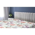 thumbnail image 5 of Ambesonne Tropical Fitted Sheet, Multicolored Lilies Leaves, Twin Size, Dark Salmon Olive Green, 5 of 5