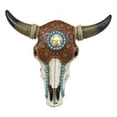 thumbnail image 3 of Western Star Tooled Leather Steer Bison Buffalo Bull Cow Horned Skull Wall Decor, 3 of 7