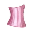 thumbnail image 6 of Fashion Satin Underbust Bustier Corset Black White Party Clubwear Night Lingerie Plus Size Waist Training Corsets Tops+G-String, 6 of 8