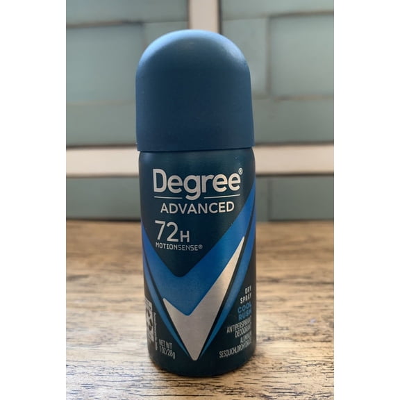 Degree Men Advanced 72H Cool Rush Antiperspirant Deodorant Dry Spray, Travel Size 1 oz