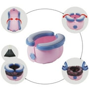 2-in-1 Go Potty for Travel, Portable Folding Compact Toilet Seat,Potty Training Toilet Chairs for Toddler Boys & Girls with Storage Bag and Potty Liners by BlueSnail (Blue+Pink)