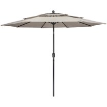 Northlight 9.75ft Outdoor Patio Market Umbrella with Hand Crank and Tilt Biege