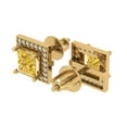 thumbnail image 2 of 2.24 ct Screw-Back Stud Earrings for Women | 5.5mm Princess Cut Simulated Yellow Diamond | 18K Yellow Gold, 2 of 5