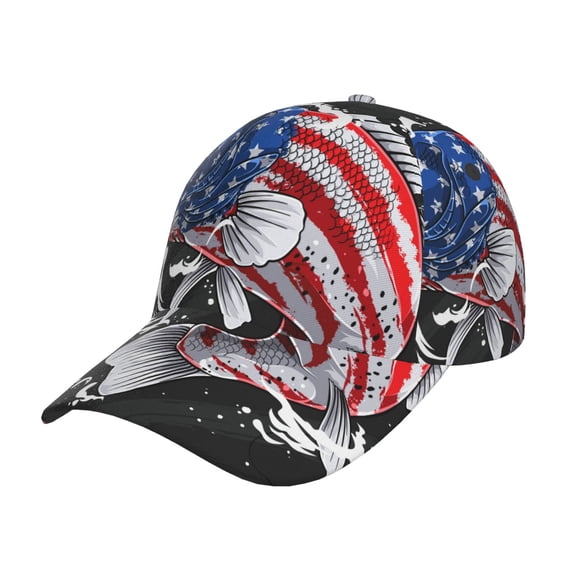 Balery Baseball Cap Adjustable Size for Running Workouts and Outdoor Activities All Seasons Dad Hat(Largemouth Bass Fish in USA)