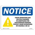 thumbnail image 1 of SignMission OS-NS-A-710-L-15374 7 x 10 in. OSHA Notice Sign - Crane Operations & Multiple Hazards, 1 of 1