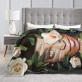thumbnail image 4 of ZICANCN Anti-Pilling Flannel Bed Throw Blankets Lady Roses -Couch-Ultra-Soft Micro Fleece Sofa Bed Camping Travel Blanket for Adults Fairy Woman Beautiful African Black 40"x30", 4 of 8